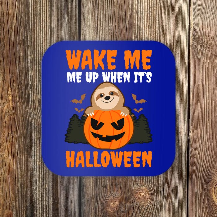 Wake Me Up When It's Design Halloween Sloth Gift Coaster