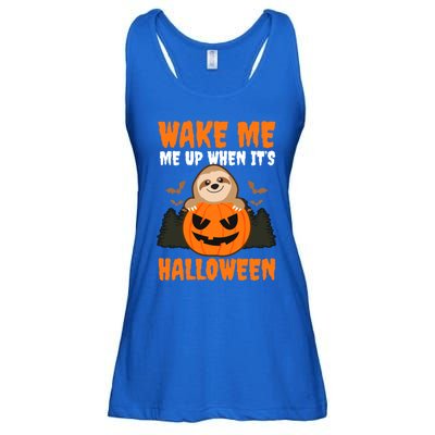 Wake Me Up When It's Design Halloween Sloth Gift Ladies Essential Flowy Tank