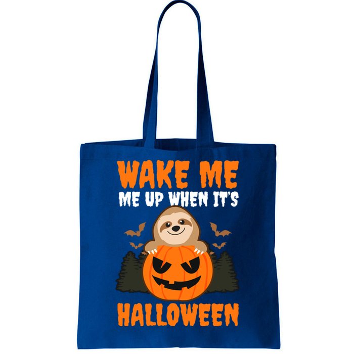 Wake Me Up When It's Design Halloween Sloth Gift Tote Bag