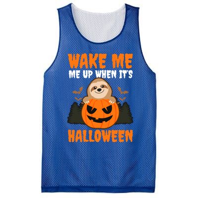 Wake Me Up When It's Design Halloween Sloth Gift Mesh Reversible Basketball Jersey Tank