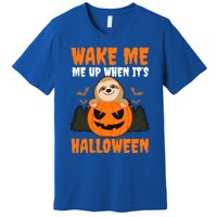 Wake Me Up When It's Design Halloween Sloth Gift Premium T-Shirt