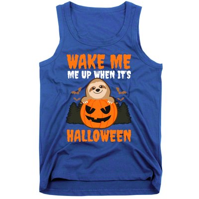 Wake Me Up When It's Design Halloween Sloth Gift Tank Top