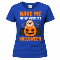 Wake Me Up When It's Design Halloween Sloth Gift Women's T-Shirt