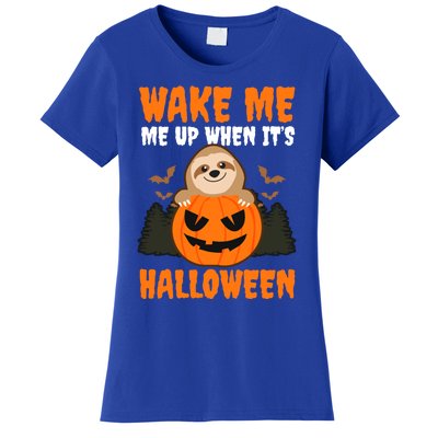 Wake Me Up When It's Design Halloween Sloth Gift Women's T-Shirt