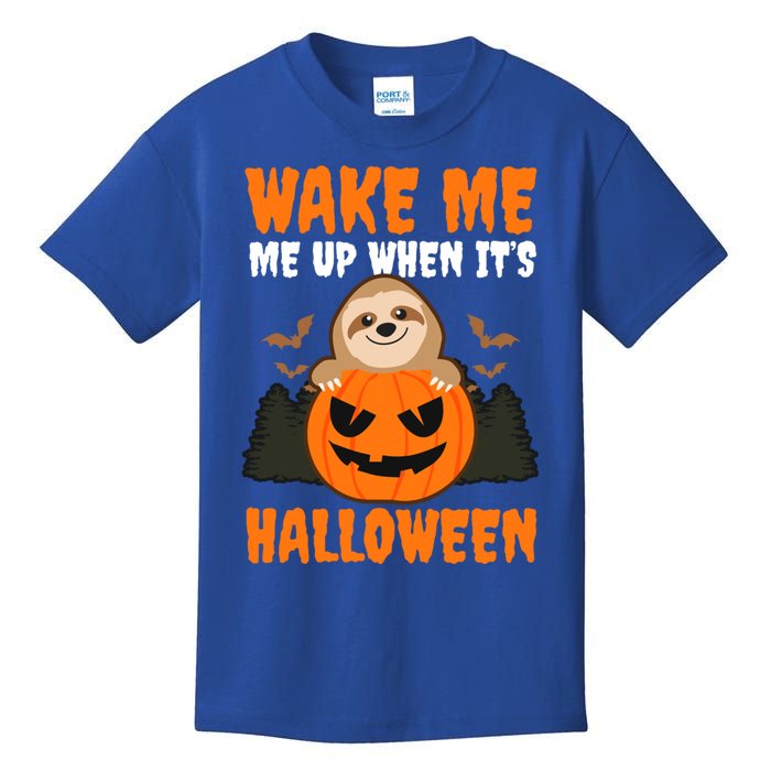 Wake Me Up When It's Design Halloween Sloth Gift Kids T-Shirt