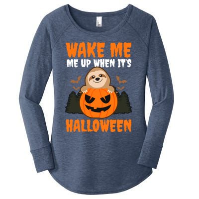 Wake Me Up When It's Design Halloween Sloth Gift Women's Perfect Tri Tunic Long Sleeve Shirt