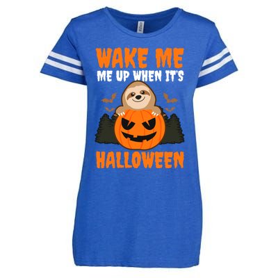 Wake Me Up When It's Design Halloween Sloth Gift Enza Ladies Jersey Football T-Shirt