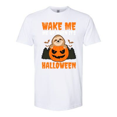 Wake Me Up When It's Design Halloween Sloth Gift Softstyle CVC T-Shirt