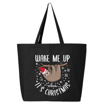 Wake Me Up When ItS Christmas Funny Sloth Xmas Gift 25L Jumbo Tote