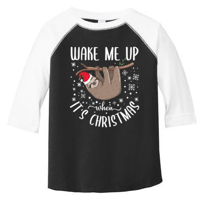 Wake Me Up When ItS Christmas Funny Sloth Xmas Gift Toddler Fine Jersey T-Shirt
