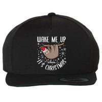 Wake Me Up When ItS Christmas Funny Sloth Xmas Gift Wool Snapback Cap