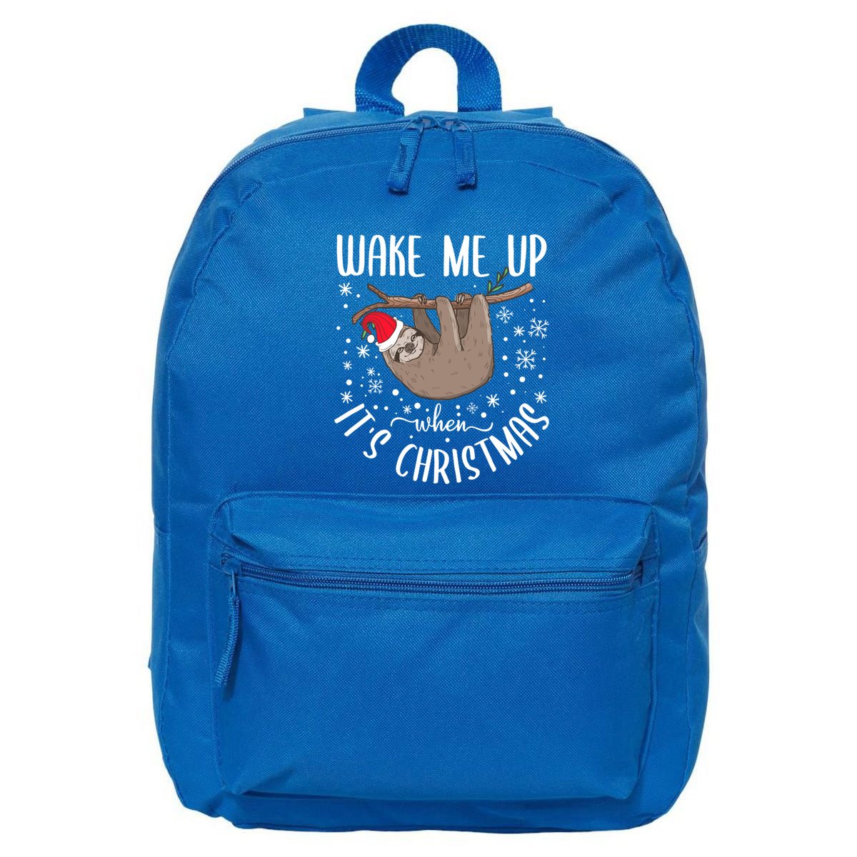 Wake Me Up When ItS Christmas Funny Sloth Xmas Gift 16 in Basic Backpack