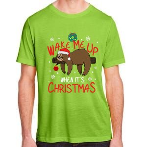 Wake Me Up When ItS Christmas Holiday Sloth Xmas Gift Great Gift Adult ChromaSoft Performance T-Shirt