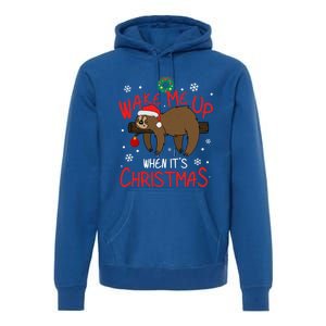 Wake Me Up When ItS Christmas Holiday Sloth Xmas Gift Great Gift Premium Hoodie