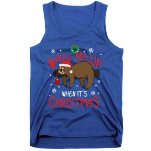 Wake Me Up When ItS Christmas Holiday Sloth Xmas Gift Great Gift Tank Top