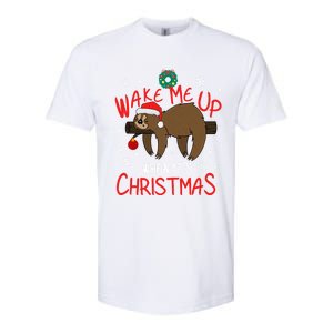 Wake Me Up When ItS Christmas Holiday Sloth Xmas Gift Great Gift Softstyle CVC T-Shirt