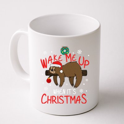 Wake Me Up When ItS Christmas Holiday Sloth Xmas Gift Great Gift Coffee Mug