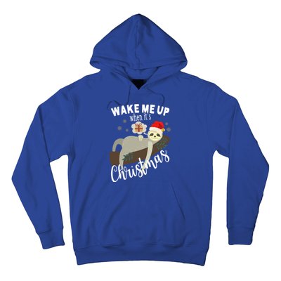 Wake Me Up When ItS Christmas Lazy Funny Sleeping Sloth Meaningful Gift Hoodie