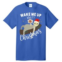 Wake Me Up When ItS Christmas Lazy Funny Sleeping Sloth Meaningful Gift Tall T-Shirt