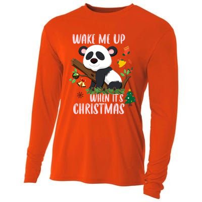 Wake Me Up When ItS Christmas Panda Xmas Martial Arts Class Gift Cooling Performance Long Sleeve Crew