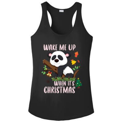 Wake Me Up When ItS Christmas Panda Xmas Martial Arts Class Gift Ladies PosiCharge Competitor Racerback Tank