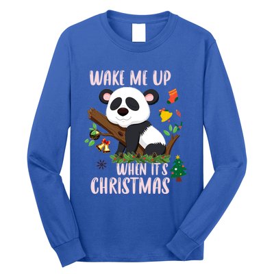 Wake Me Up When ItS Christmas Panda Xmas Martial Arts Class Gift Long Sleeve Shirt