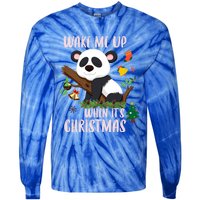 Wake Me Up When ItS Christmas Panda Xmas Martial Arts Class Gift Tie-Dye Long Sleeve Shirt