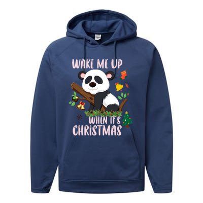 Wake Me Up When ItS Christmas Panda Xmas Martial Arts Class Gift Performance Fleece Hoodie