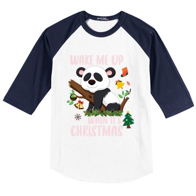 Wake Me Up When ItS Christmas Panda Xmas Martial Arts Class Gift Baseball Sleeve Shirt