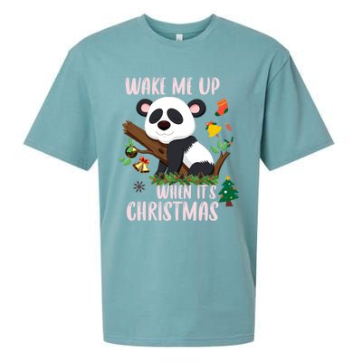 Wake Me Up When ItS Christmas Panda Xmas Martial Arts Class Gift Sueded Cloud Jersey T-Shirt