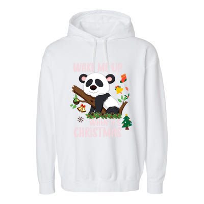 Wake Me Up When ItS Christmas Panda Xmas Martial Arts Class Gift Garment-Dyed Fleece Hoodie