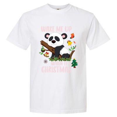 Wake Me Up When ItS Christmas Panda Xmas Martial Arts Class Gift Garment-Dyed Heavyweight T-Shirt