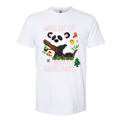 Wake Me Up When ItS Christmas Panda Xmas Martial Arts Class Gift Softstyle CVC T-Shirt