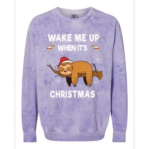 Wake Me Up When ItS Christmas Meaningful Gift Colorblast Crewneck Sweatshirt