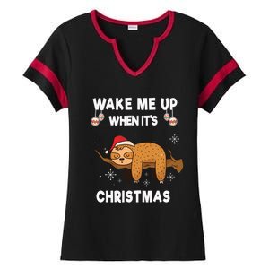 Wake Me Up When ItS Christmas Meaningful Gift Ladies Halftime Notch Neck Tee