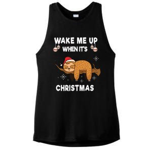 Wake Me Up When ItS Christmas Meaningful Gift Ladies PosiCharge Tri-Blend Wicking Tank