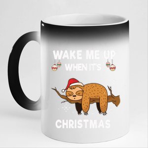 Wake Me Up When ItS Christmas Meaningful Gift 11oz Black Color Changing Mug