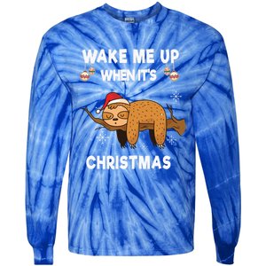 Wake Me Up When ItS Christmas Meaningful Gift Tie-Dye Long Sleeve Shirt