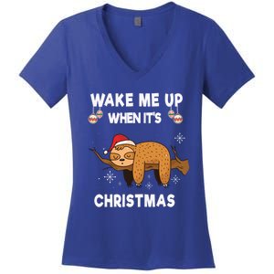 Wake Me Up When ItS Christmas Meaningful Gift Women's V-Neck T-Shirt