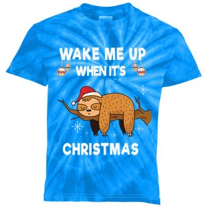 Wake Me Up When ItS Christmas Meaningful Gift Kids Tie-Dye T-Shirt