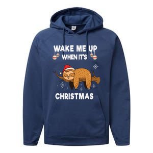 Wake Me Up When ItS Christmas Meaningful Gift Performance Fleece Hoodie