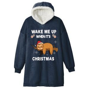 Wake Me Up When ItS Christmas Meaningful Gift Hooded Wearable Blanket