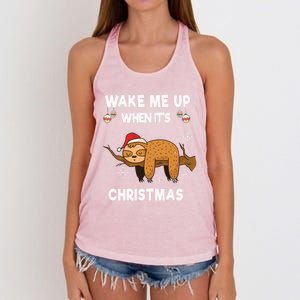 Wake Me Up When ItS Christmas Meaningful Gift Women's Knotted Racerback Tank