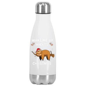 Wake Me Up When ItS Christmas Meaningful Gift Stainless Steel Insulated Water Bottle