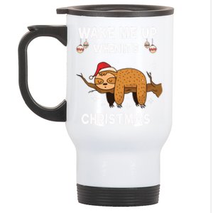 Wake Me Up When ItS Christmas Meaningful Gift Stainless Steel Travel Mug