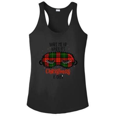 Wake Me Up When ItS Christmas Sleep Mask Buffalo Red Plaid Funny Gift Ladies PosiCharge Competitor Racerback Tank