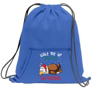 Wake Me Up When ItS Christmas Sleeping Bald Eagle Sleep Nap Meaningful Gift Sweatshirt Cinch Pack Bag