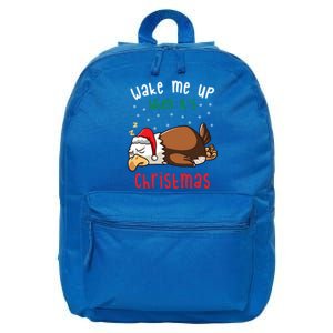 Wake Me Up When ItS Christmas Sleeping Bald Eagle Sleep Nap Meaningful Gift 16 in Basic Backpack