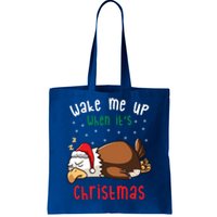 Wake Me Up When ItS Christmas Sleeping Bald Eagle Sleep Nap Meaningful Gift Tote Bag