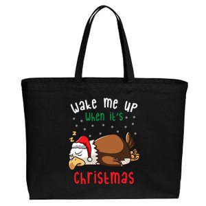 Wake Me Up When ItS Christmas Sleeping Bald Eagle Sleep Nap Meaningful Gift Cotton Canvas Jumbo Tote